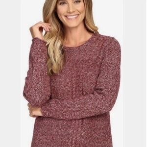 Prana Nolan Red Marled Knit Wool Mohair Blend Tunic Sweater L CabinCore Cozy